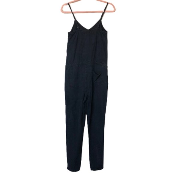 PAIGE Suki Black Pearl Lyocell Denim Relaxed Tapered Leg Jumpsuit - Picture 4 of 16